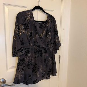 Torrid size 1 Purple Blouse with Gold Detailing